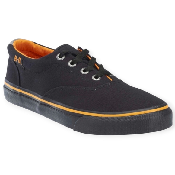 Harley-Davidson Other - Harley Davidson Canvas Black Orange Sneakers Tennis Shoes Men's Size 10 H-D